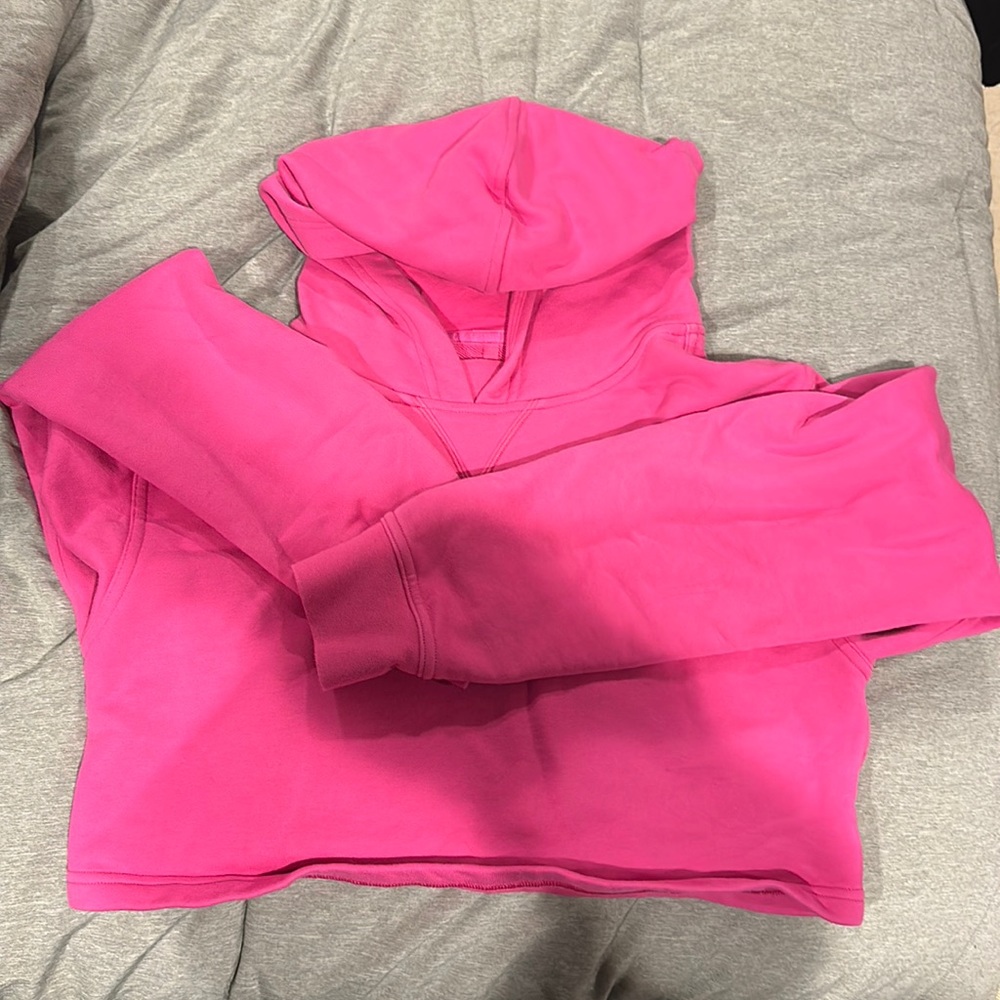 Pink cropped lululemon hoodie